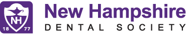 The image is a logo with the text  NEW HAMPSHIRE DENTAL SOCIETY  and includes a graphic of a shield with an eagle above it.